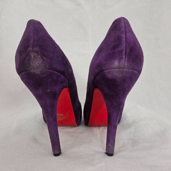 Christian Louboutin Fifi 100 Suede Pumps Purple - Size 10 - Picture 3 of 13